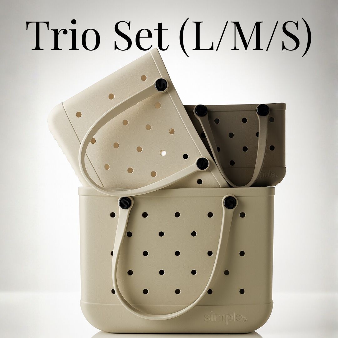 3-Piece Earth Tone EVA Rubber Tote Bag Set – Waterproof, Lightweight & Durable – Same Premium Quality, One-Third the Price