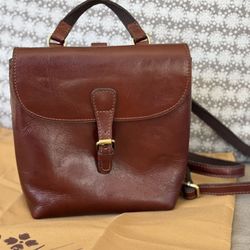 Vatoni Convertible Leather Backpack -New