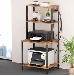 4-Tier Printer Stand with Charging Station – Like New
