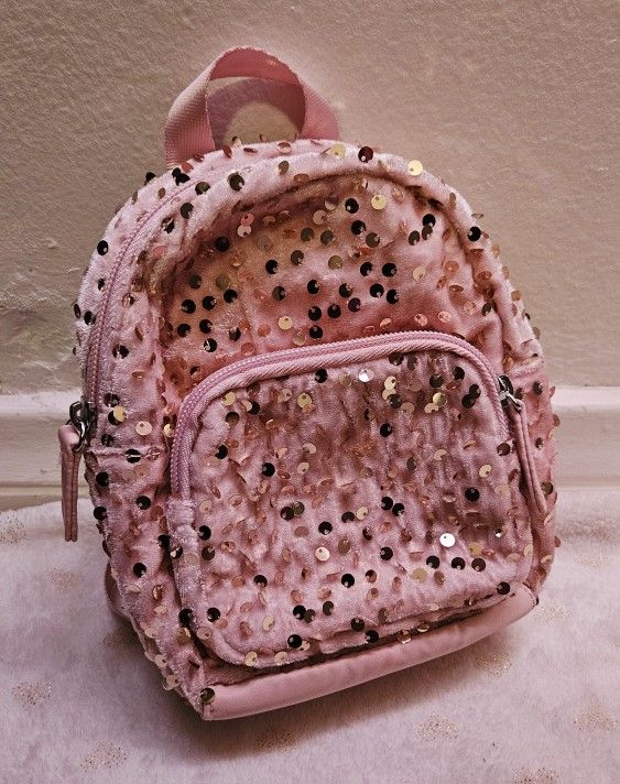 Shimer Rose Gold Purse Backpack-NEW*