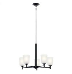 KICHLER
Shailene 23.75 in. 5-Light Black Transitional Shaded Cylinder Chandelier for Dining Room
/livingroom