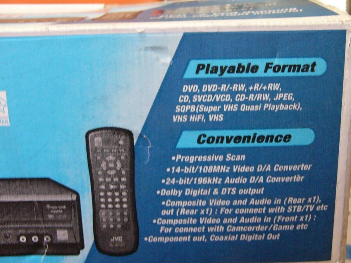 NEW JVC HR-XVC11B Progressive Scan DVD Player VHS Hi Fi VCR Combo Tuner free