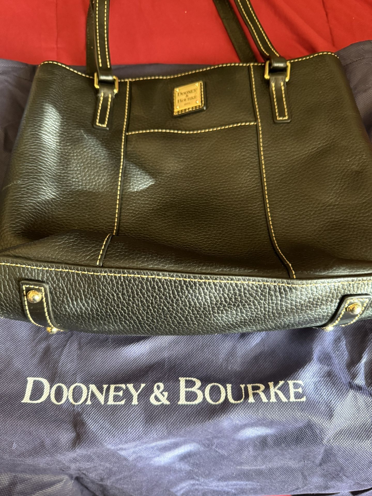 Dooney & Bourke Black Lexington Pebbled Leather Tote Style Shoulder Bag Purse