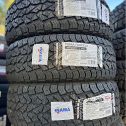 265/65/17 ROYAL BLACK TERRA FORCE A/T (4 TIRES) INSTALLATION AND BALANCING 