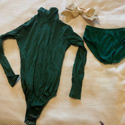 Cheerleading Body Suit, Briefs And Bow