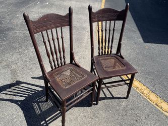 Antique Cane bottom chairs.