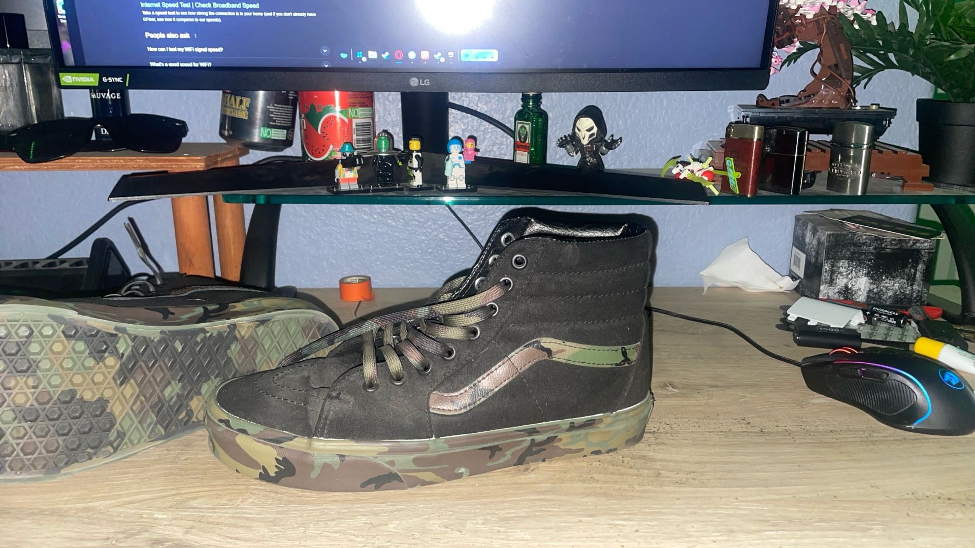 Size 8.5 Camo Vans High Tops