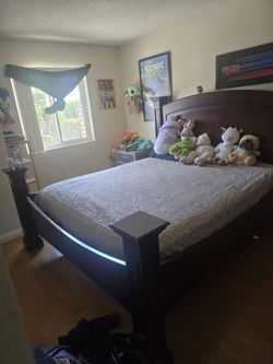 Cal king size frame with mattress included!!!