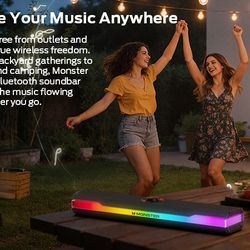 Monster S330 Computer Speakers, HiFi Stereo Sound PC Speakers, Bluetooth 6.0 Computer Sound Bar with Dynamic RGB Light, USB/Type-C Plug & Play, Gaming