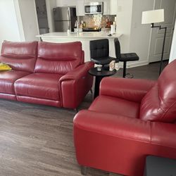 Couch And Love Seat Both Recliners With USB Plugs 