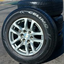 18" Chevy Silverado GMC Sierra Factory Stock OEM Wheels & Tires Tahoe Suburban Escalade Yukon Ram Tundra Titan Rims Rines Llantas.. Setof4 