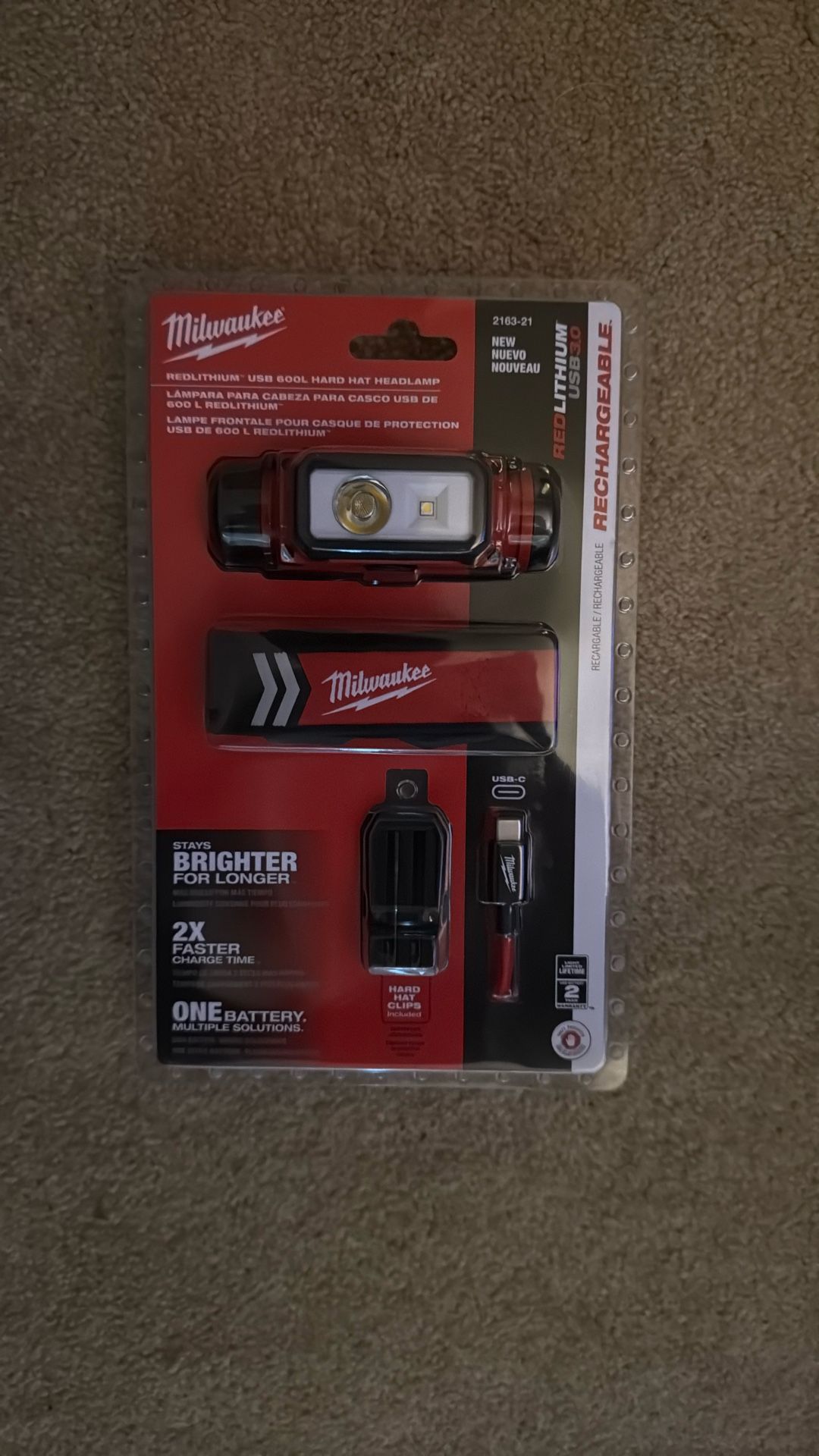 Milwaukee USB Rechargeable Headlamp – Model 2163-21 (NEW)