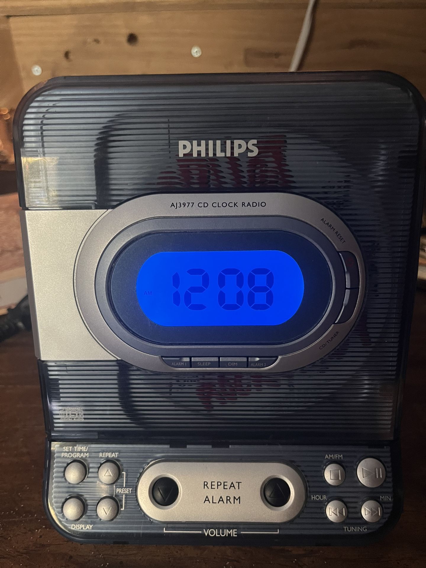 RARE Philips AJ3977/37 CD Player AM FM Radio Presets & Dual Alarm Clock TESTED