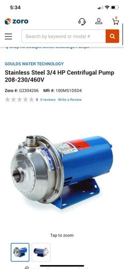 Stainless Steel 3/4 Hp Centrifugal Pump 