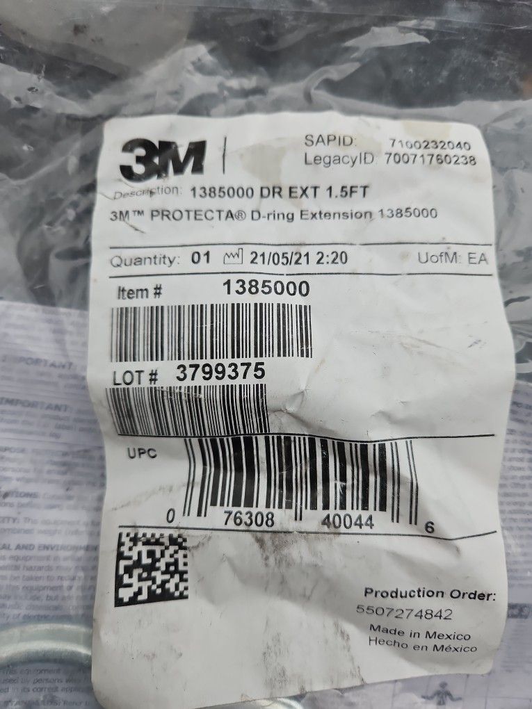 Tie  Off 3M Protectant D RING EXTENSION