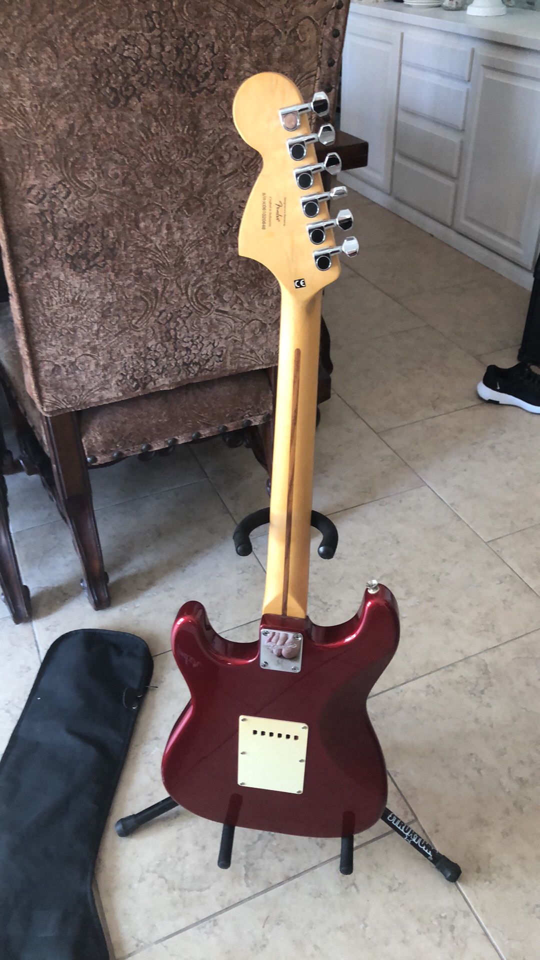 Squier STRAT by Fender Six String Electric Guitar with Case.