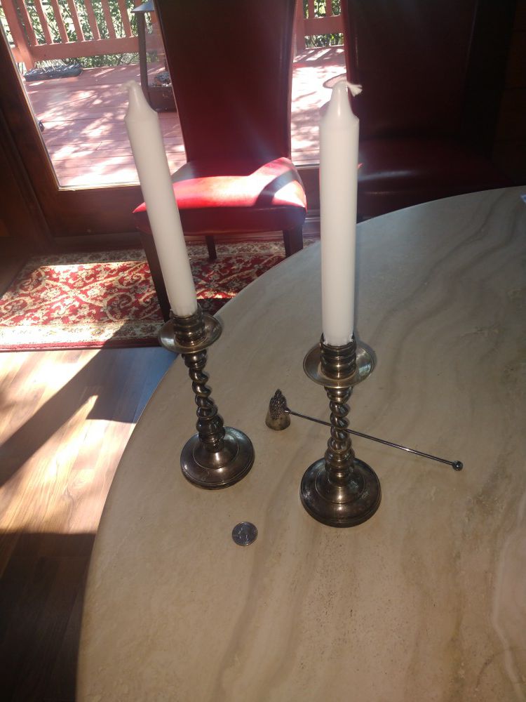 Sterling silver plated candlesticks