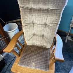 Vintage Solid Wood Glider Rocking Chair – Made in Hillsboro, TX (1994)
