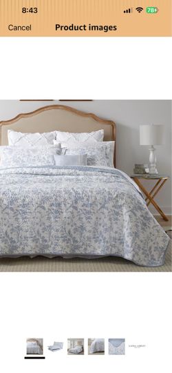 Laura Ashley - Soft & Lightweight King Quilt with Matching Shams 3-Piece Set, Soft and Lightweight, All-Season Layering, Machine Washable, Everyday Co