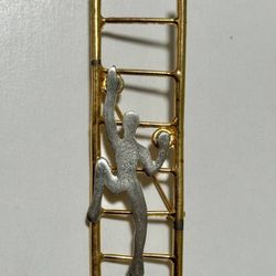 Vintage Modernist Nude Climbing Ladder Brooch Pin