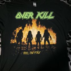 Overkill Feel The Fire Thrash Album Band Shirt