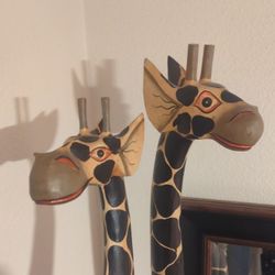 Adult and Baby Giraffes 