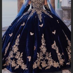 Navy Blue Quinceanera Dress
