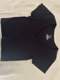 Black Ribbed Crop Top