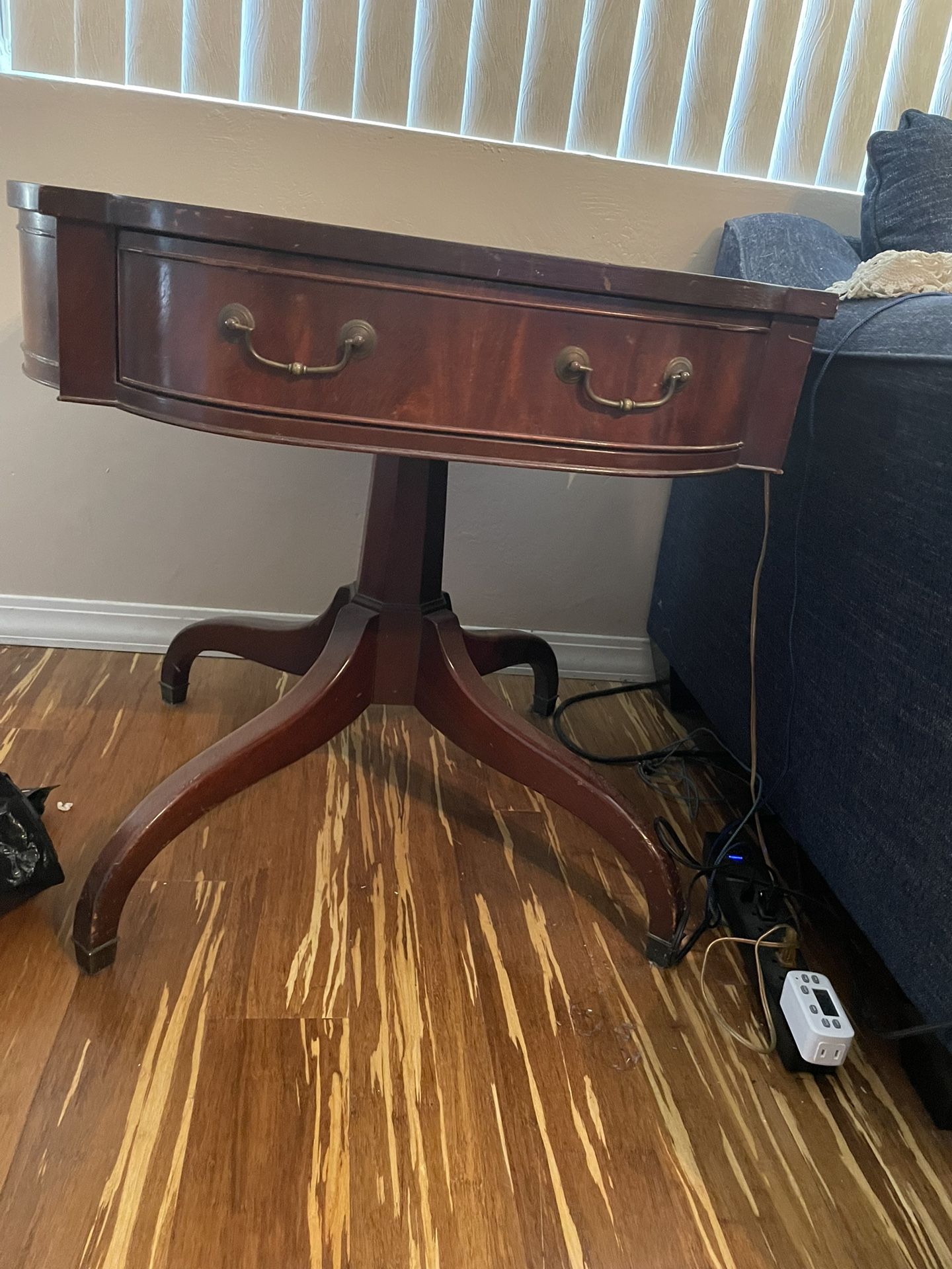 2 Antique Leather Top Tables