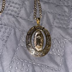 Virgin mary gold chain