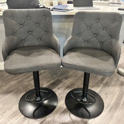 Dark Grey And Black Adjustable Bar Stools
