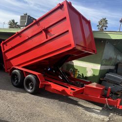 Red Scissor Lift Dump Trailer ‼️🚛