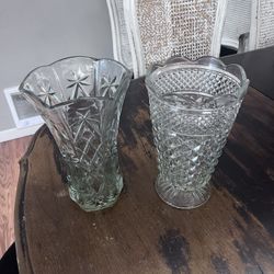 2 vintage crystal vases!