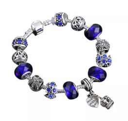 Royal blue charm bracelet