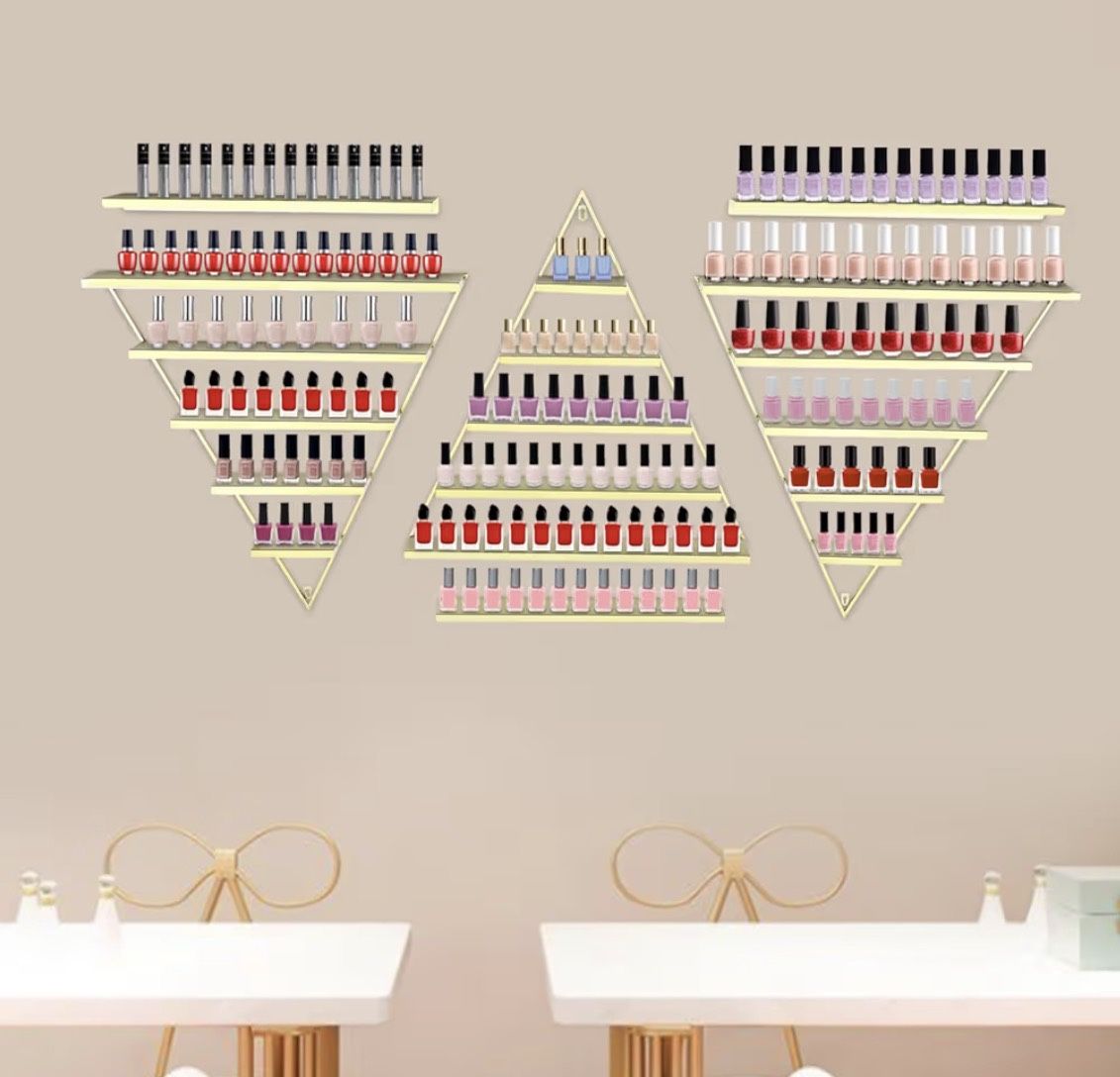 Nail Polish Organizer Display Rack Gold
