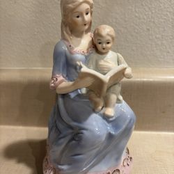 Mother Reading To Child Vintage Figurine