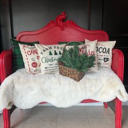 Antique Red Bench 