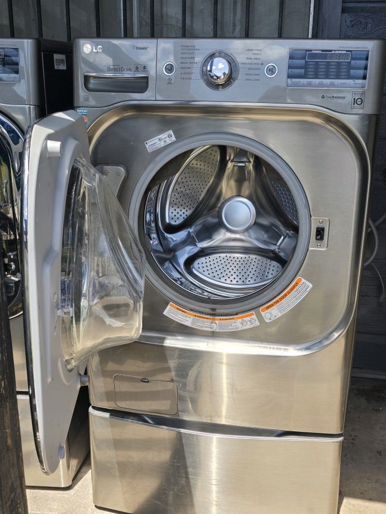 Xtra Large LG Front Load Washer For Sale With Pedestal - Works Great!