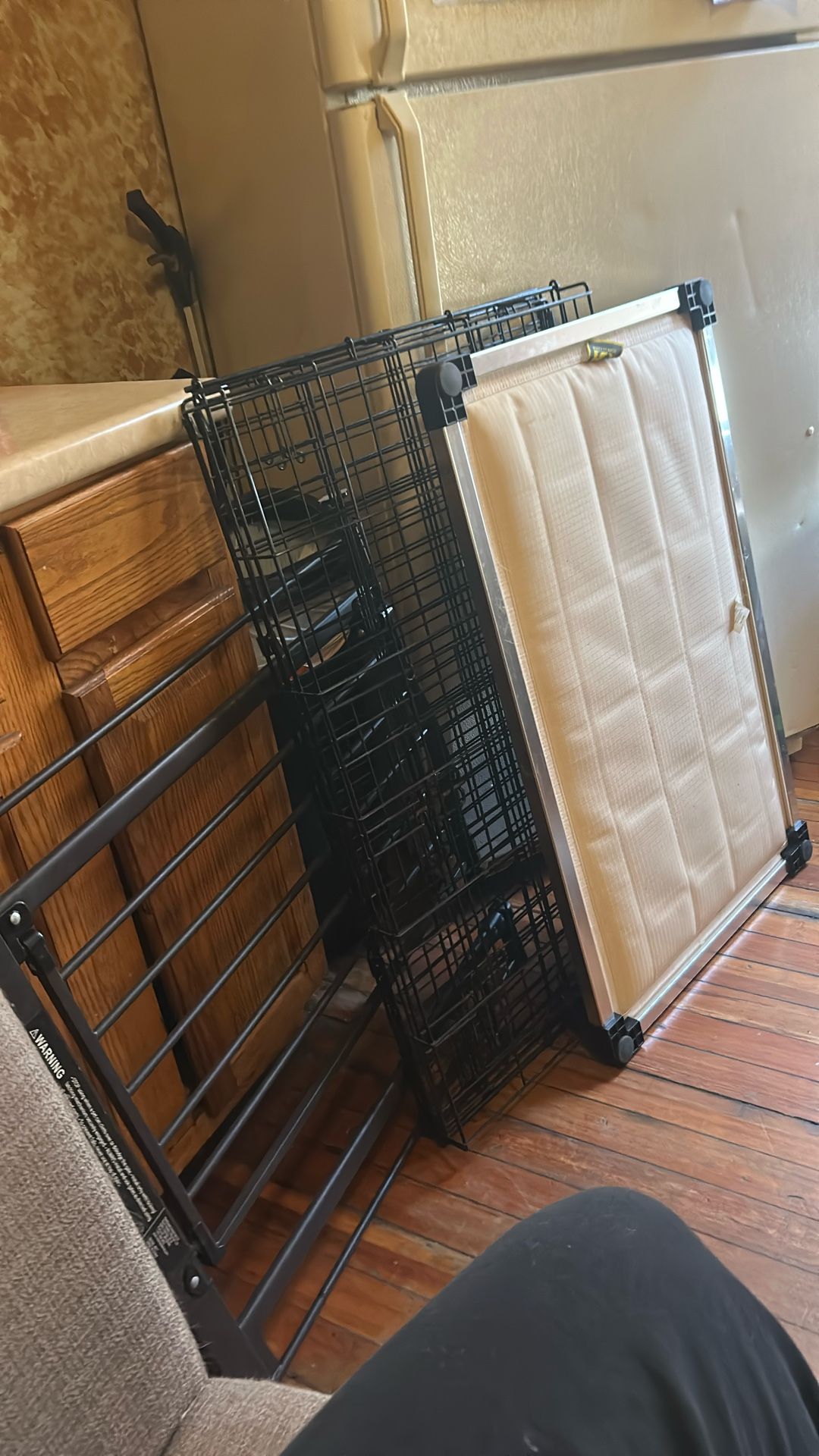 Large Dog Crate, Pad, And Dog Gate