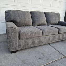 Timeless Nuetral Grey Sofa Couch Nicely Cushioned 1pc