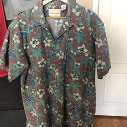 Great Land Hawaiian Shirt Men's Large 100%Cotton Island Casual