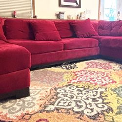 Red Sectional Couch with Hide-a-Bed