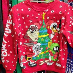 Looney Tunes Christmas Ugly Sweater Size 7/8