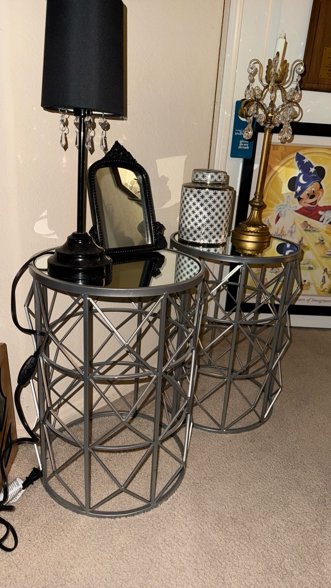 Side Tables Mirror Top