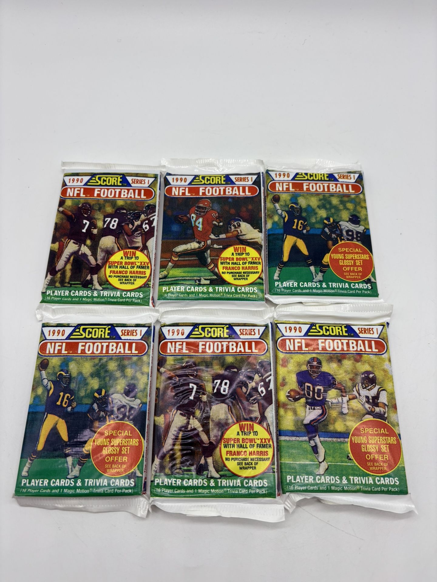 1990 Score NFL Football Cards Lot of 6 packs Possible Montana Bo Rice Sanders