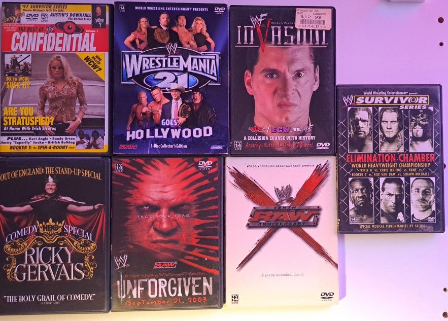 Bunch Of Wrestling DVDs $1each