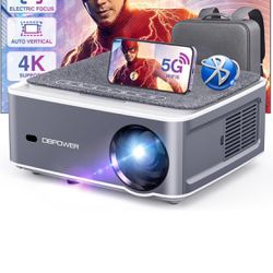 900 ANSI Ultra HD, DBPOWER Native 1080P 5G WiFi Bluetooth Projector, HD Outdoor Projector 4K Support, 4P4D/Zoom/PPT, Portable Mini Movie Projector for