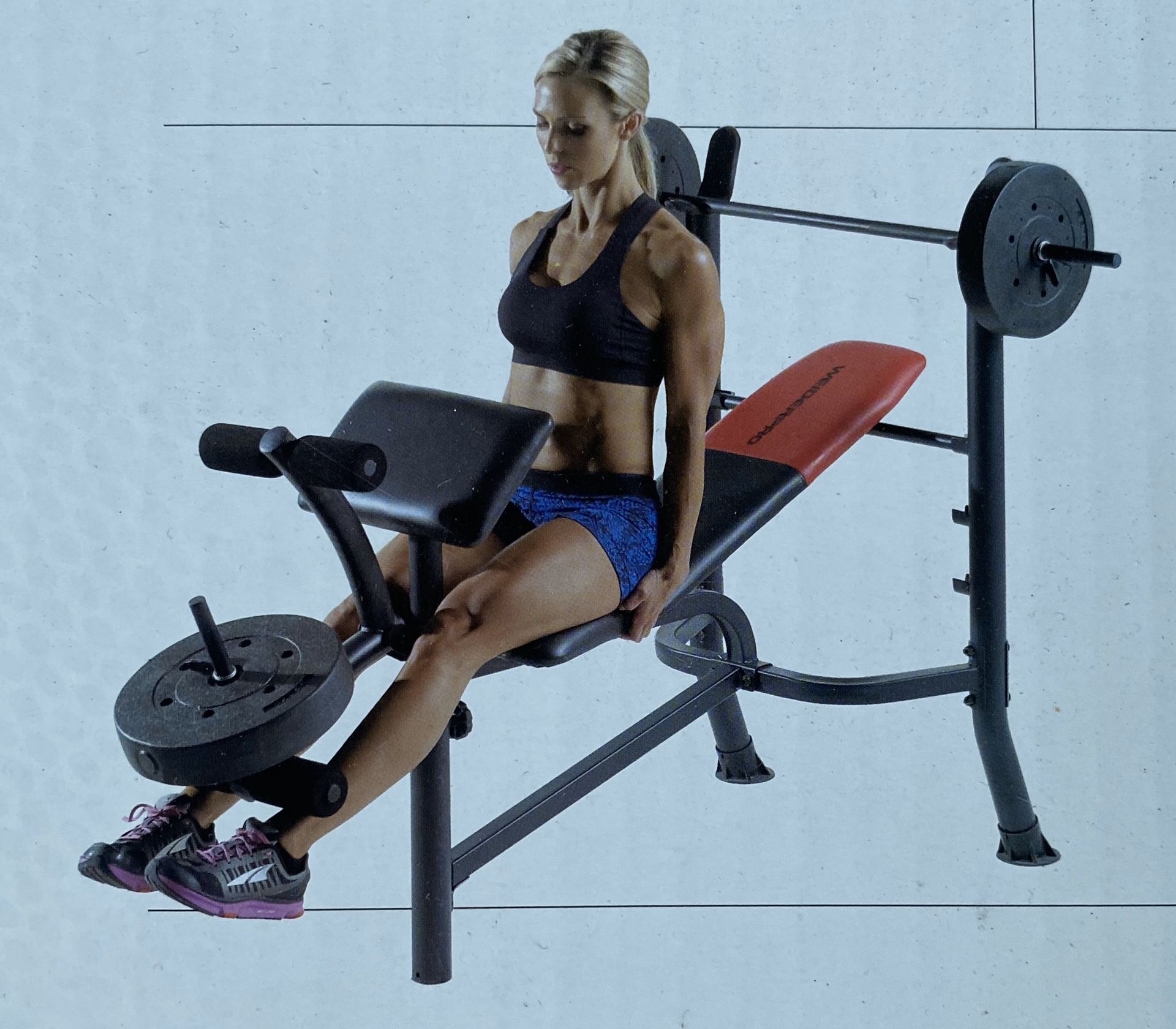 Workout bench with weights