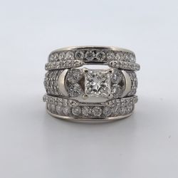 14k White Gold 2.36ct Diamond Ring Set Size 5.75