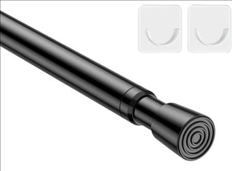 1Pack Spring Tension Curtain Rod 26-39 inch Black Small Tension Rod
Adjustable Curtain Rods No Dilling Extendable Spring Tension Rod Short Curtain Rod